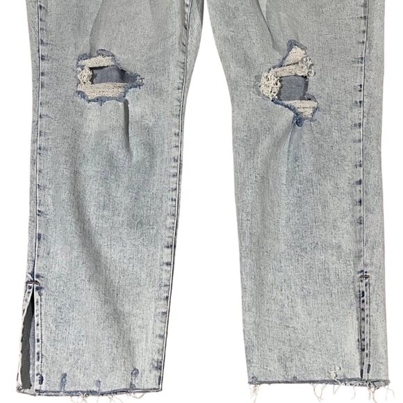 Old Navy Women's High-Waisted Distressed Light Wash Straight-Leg Jeans Size 18 - Picture 10 of 12
